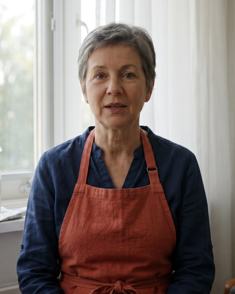 Pearl Mae in her kitchen